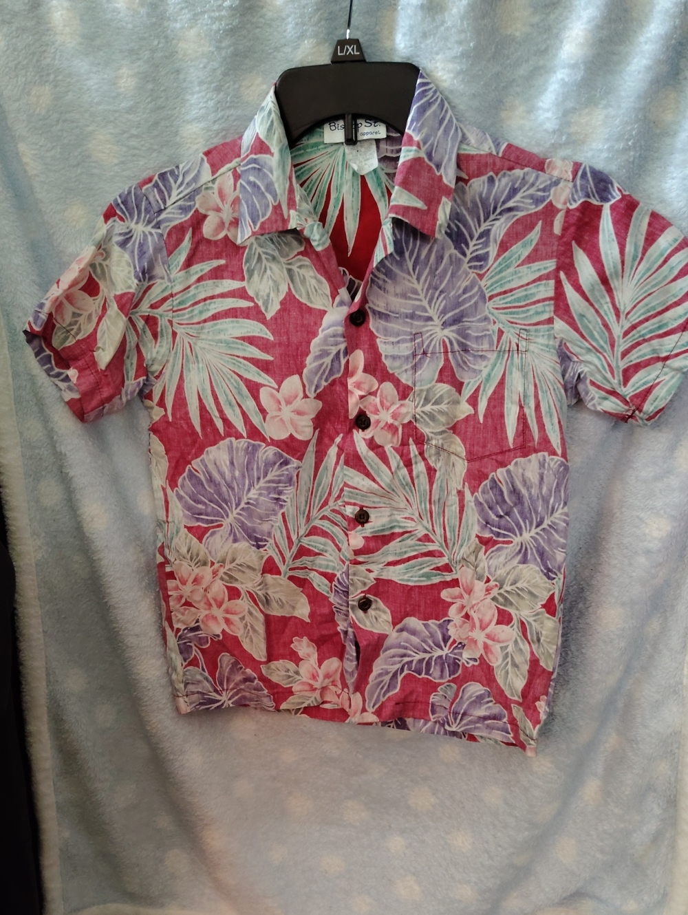 Boys' Vintage Bishop St Apparel Tropical Button-Down Shirt - Red & Purple